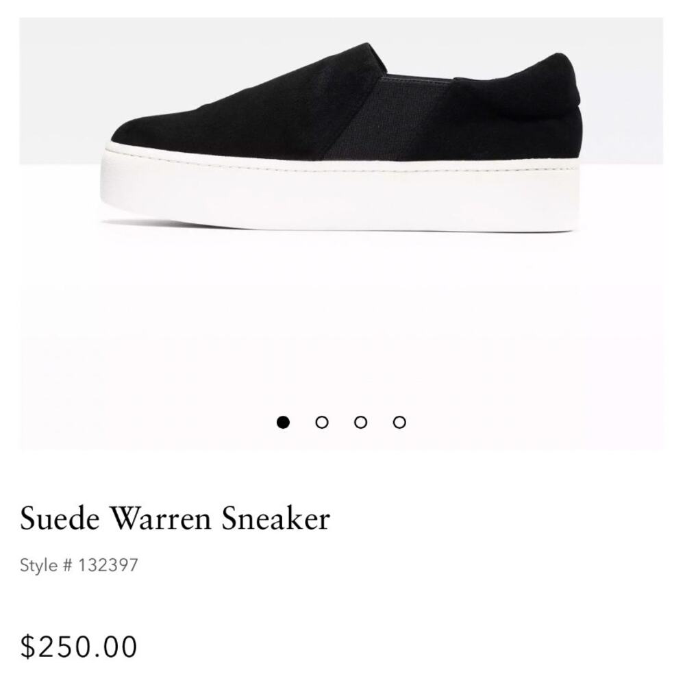 Vince Warren Black Suede White Platform Round Toe Slip On‎ Skate Sneaker Shoes 7 - Picture 2 of 13